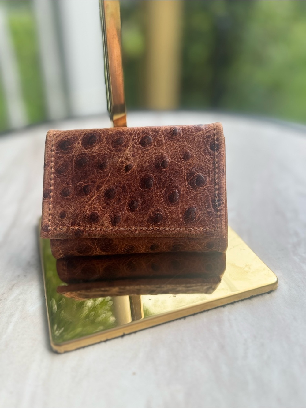 Moonshine leather Co  Ostrich-Texture Leather Men's Wallet - Classic Bi-Fold